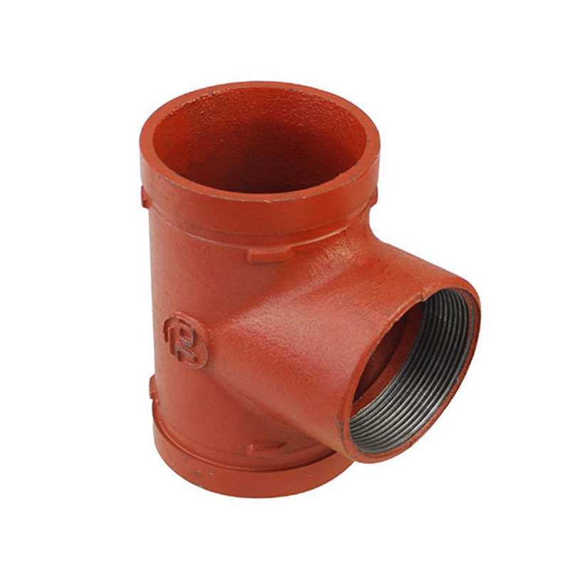 丝接异径三通60-200 卡箍螺纹连接 3c消防沟槽管件 dn80*50